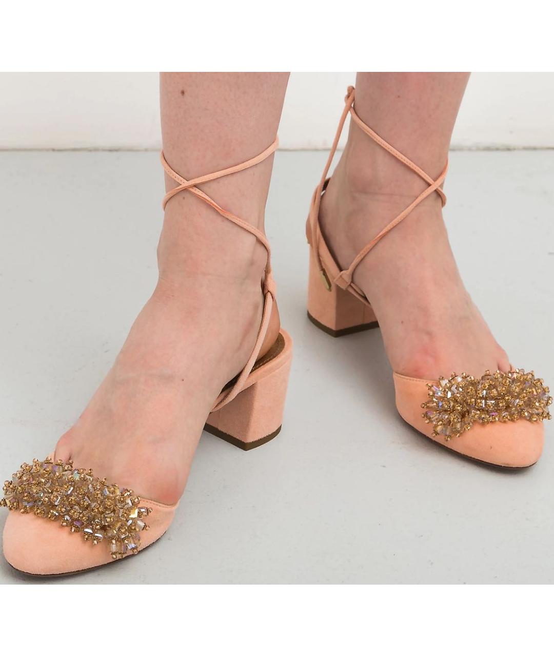 AQUAZZURA Розовые замшевые туфли, фото 7