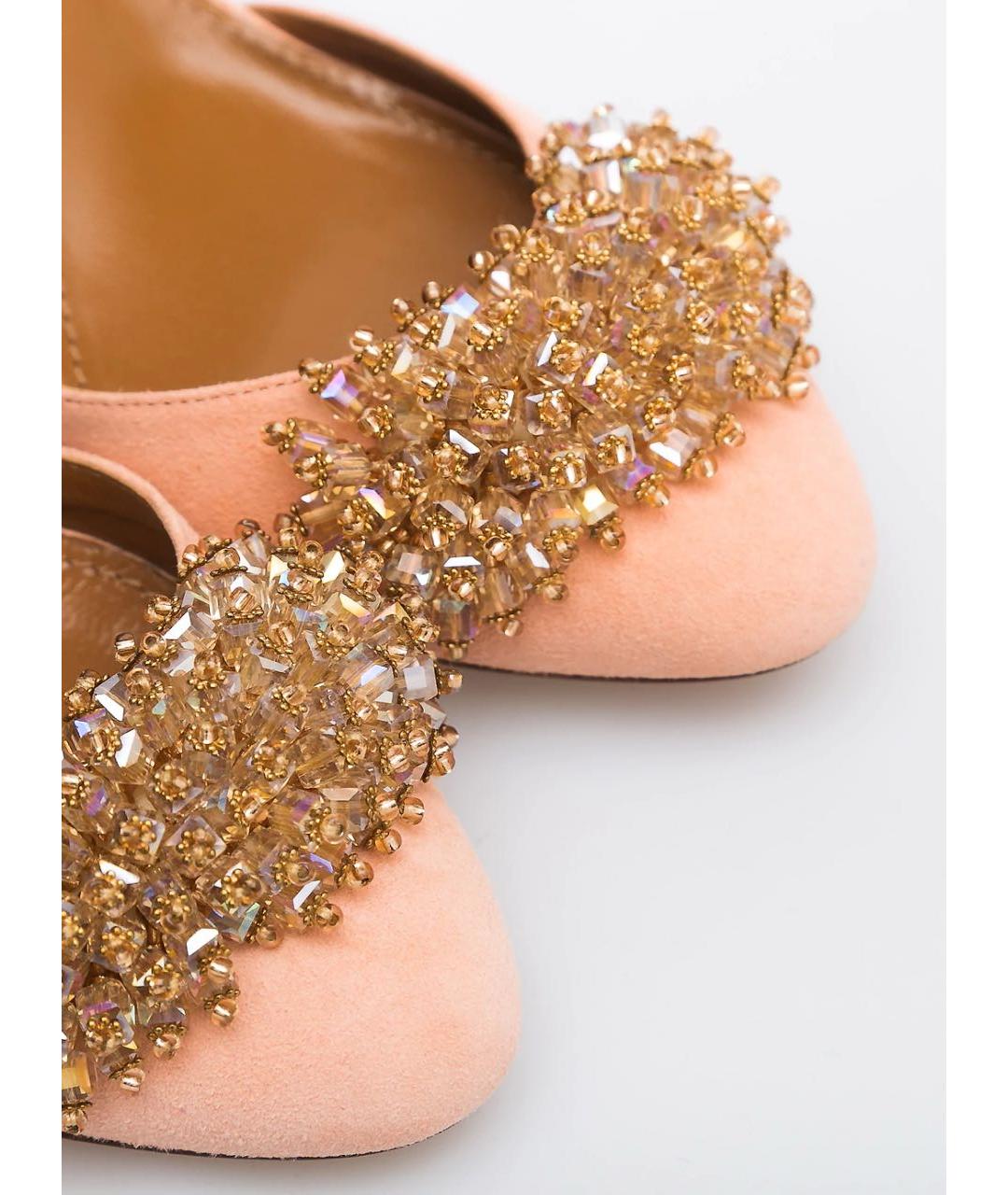 AQUAZZURA Розовые замшевые туфли, фото 6