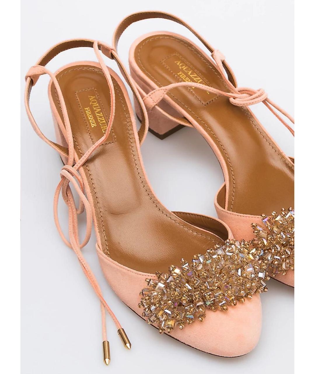 AQUAZZURA Розовые замшевые туфли, фото 8