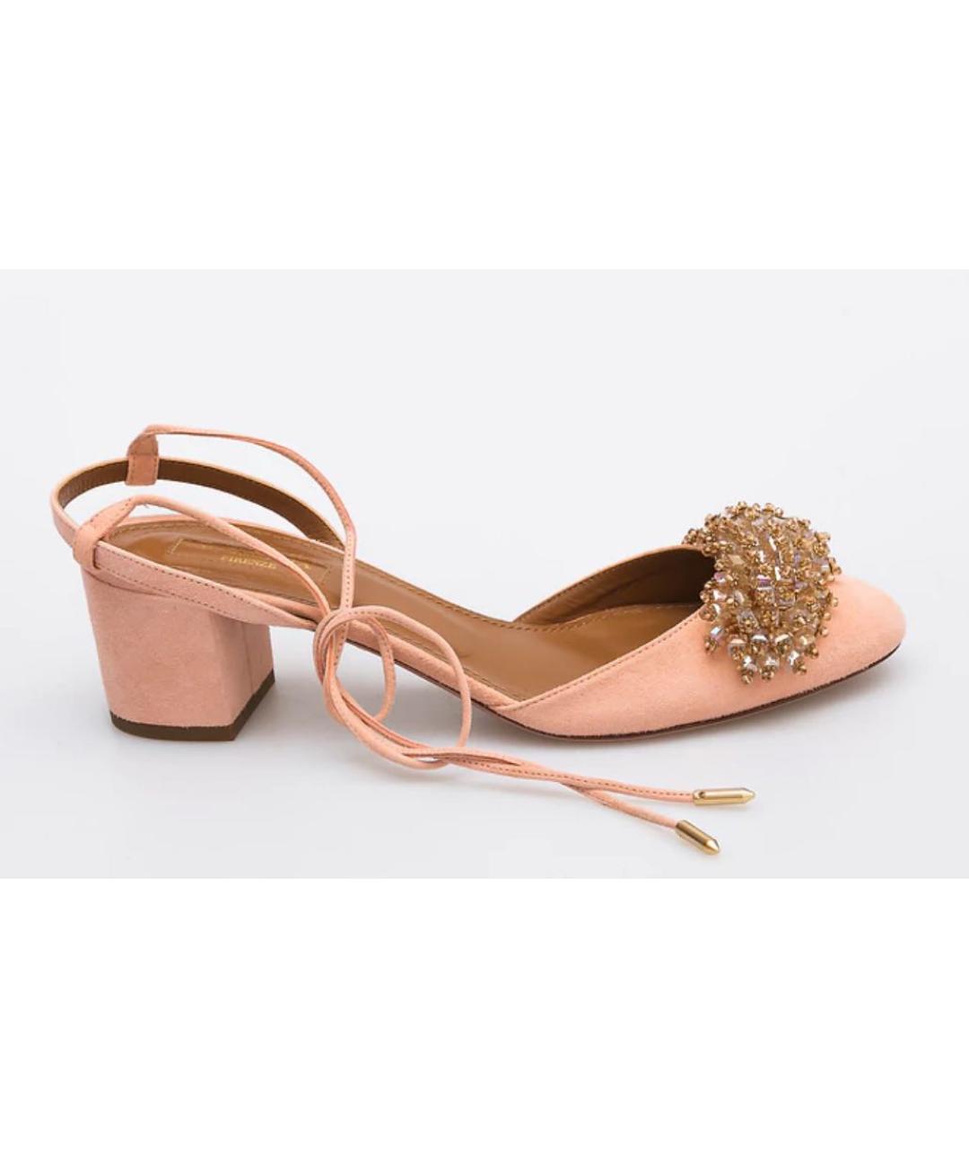 AQUAZZURA Розовые замшевые туфли, фото 9