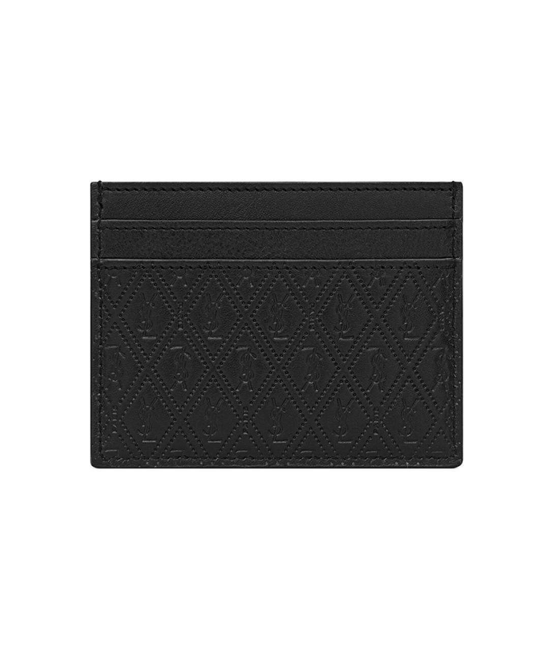 SAINT LAURENT Черный кожаный кардхолдер, фото 6
