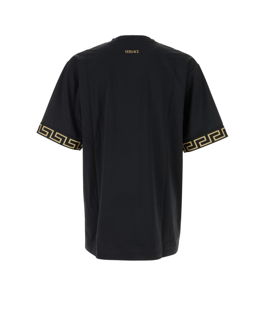 VERSACE Темно-синяя хлопковая футболка, фото 2