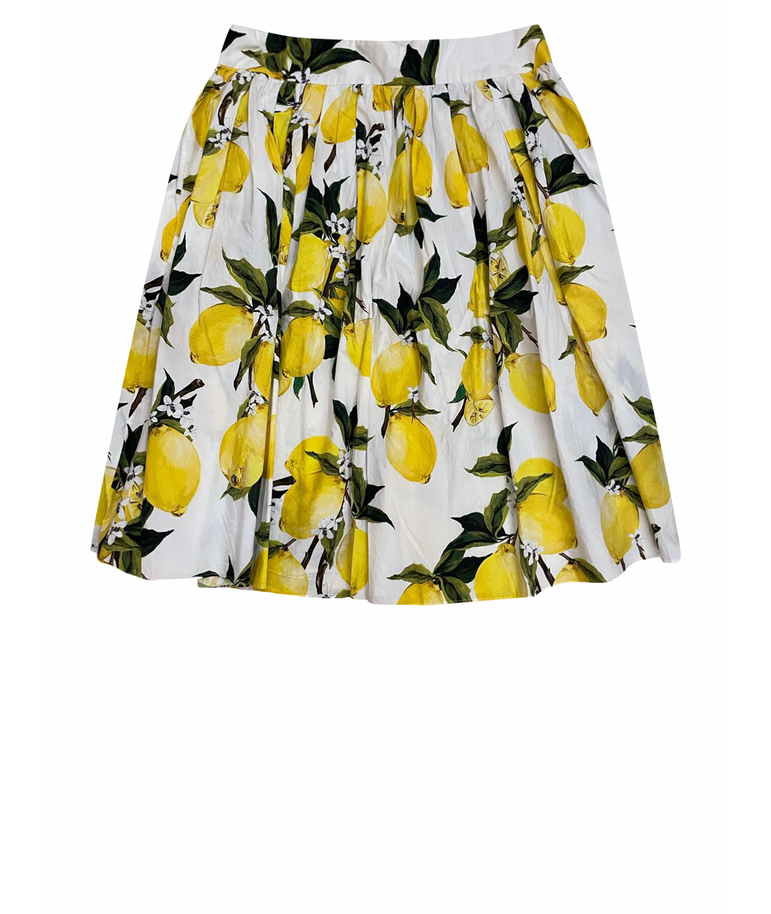 DOLCE&GABBANA Желтая хлопковая юбка миди, фото 1