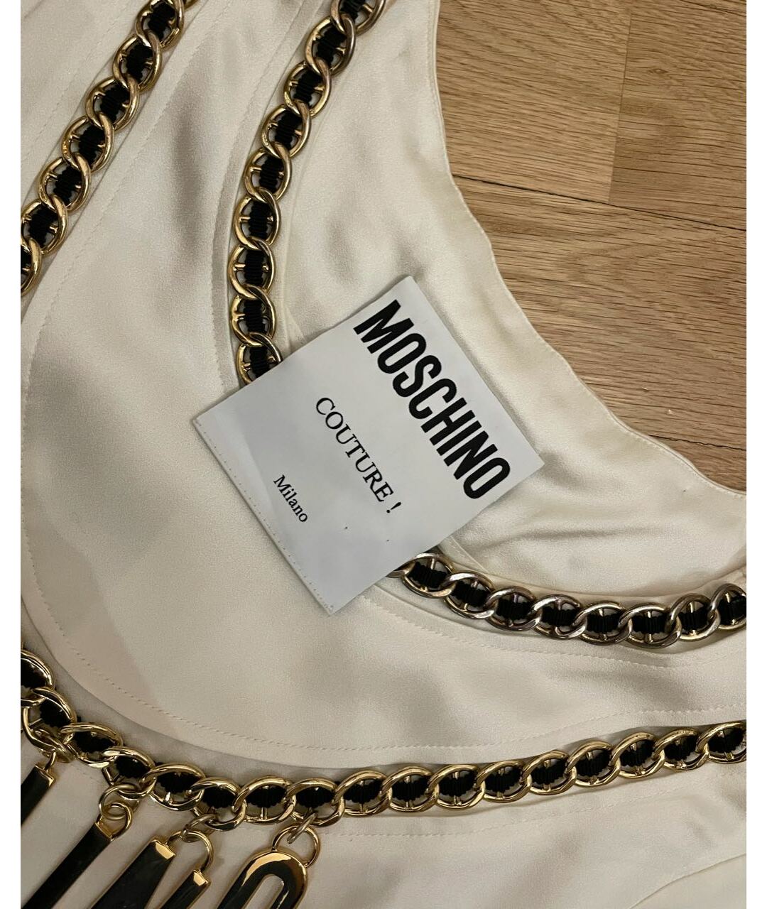 MOSCHINO Бежевая шелковая рубашка, фото 5