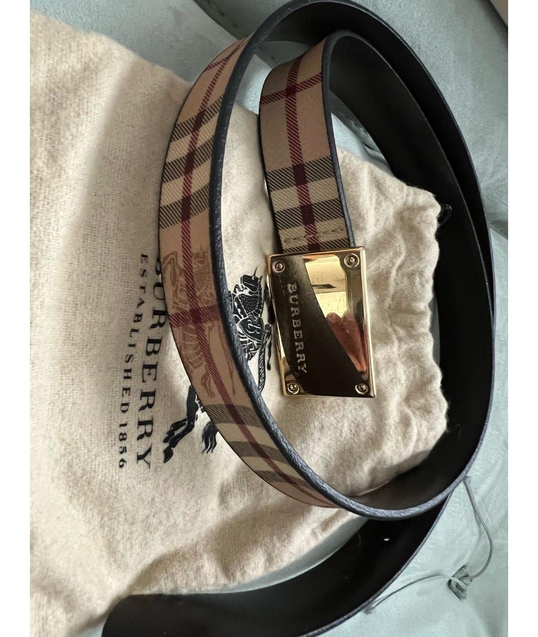 BURBERRY Бежевый кожаный ремень, фото 7
