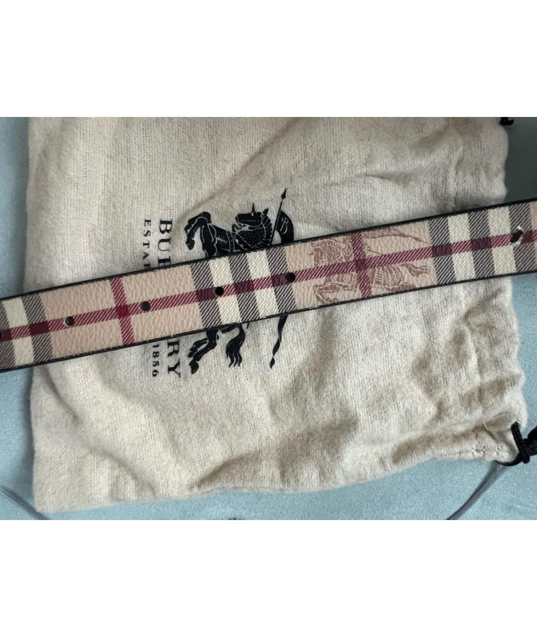 BURBERRY Бежевый кожаный ремень, фото 4