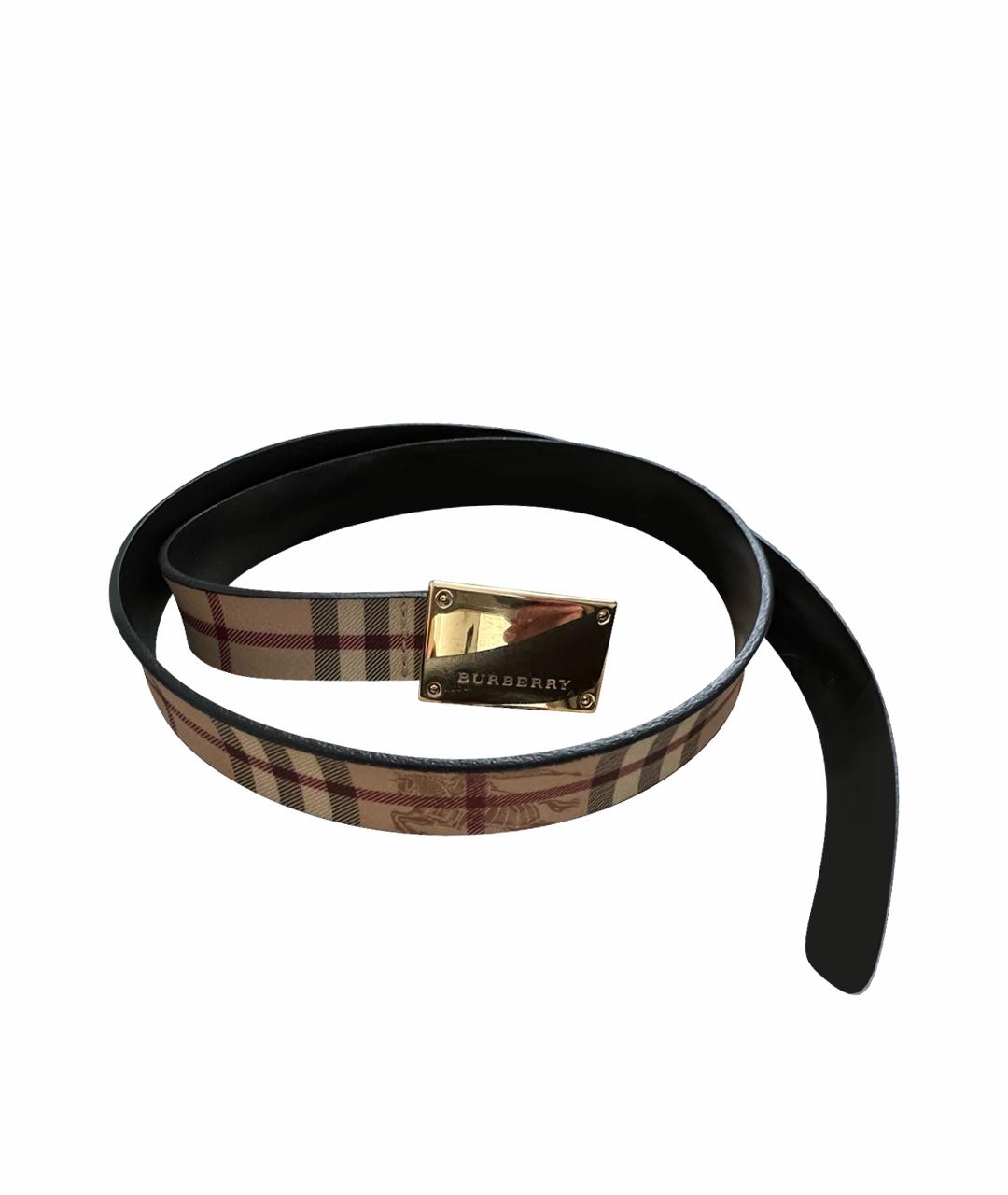 BURBERRY Бежевый кожаный ремень, фото 1