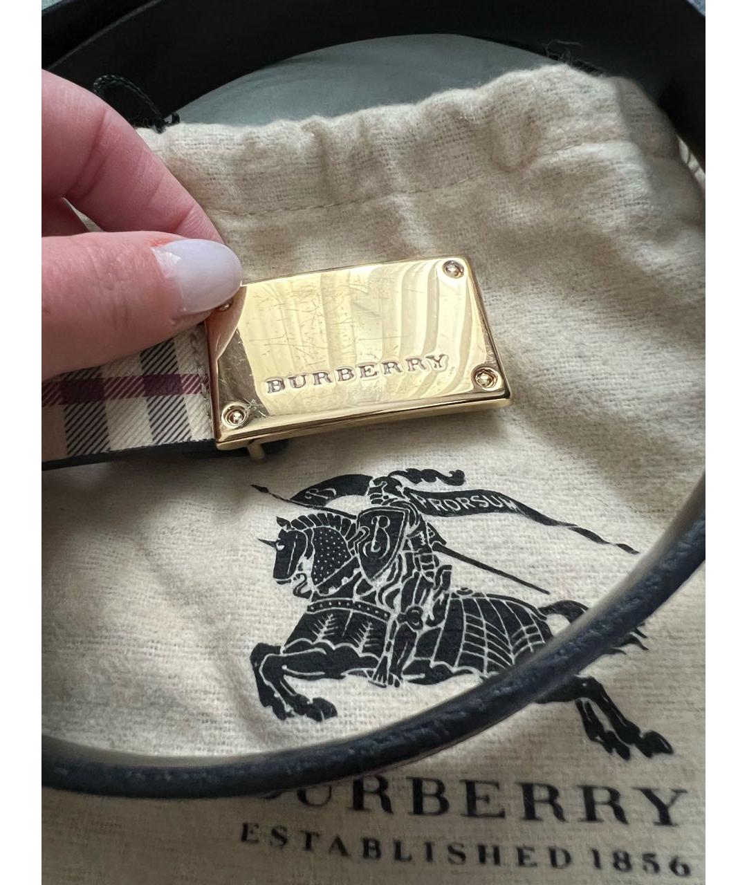 BURBERRY Бежевый кожаный ремень, фото 2