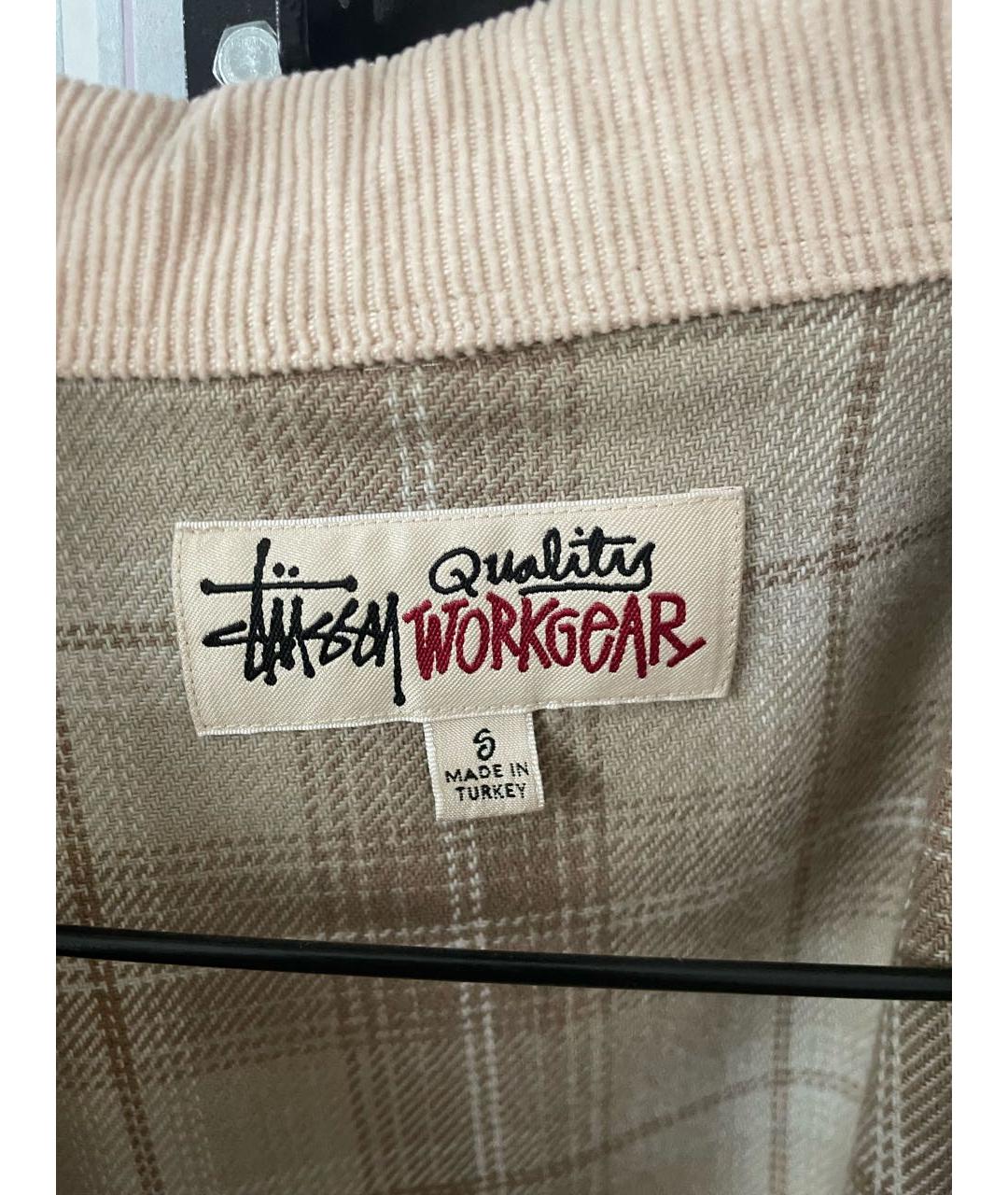STUSSY Бежевая хлопковая кэжуал рубашка, фото 2