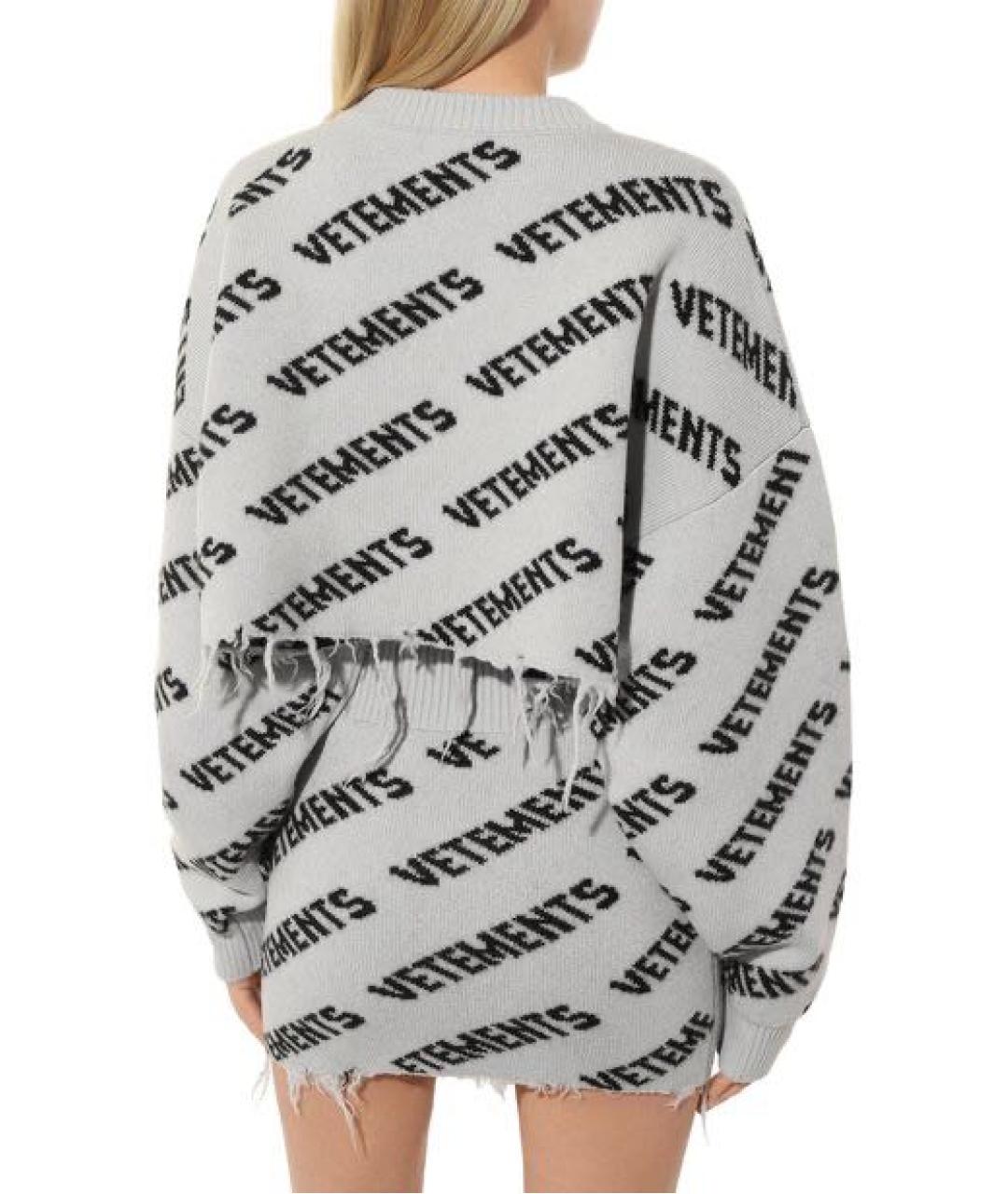 VETEMENTS Серый шерстяной джемпер / свитер, фото 2