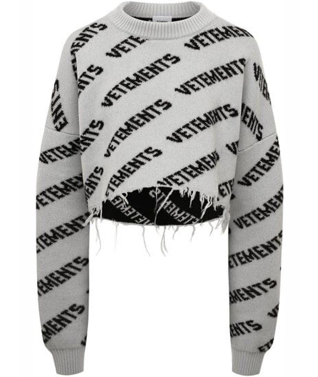 VETEMENTS Серый шерстяной джемпер / свитер, фото 1