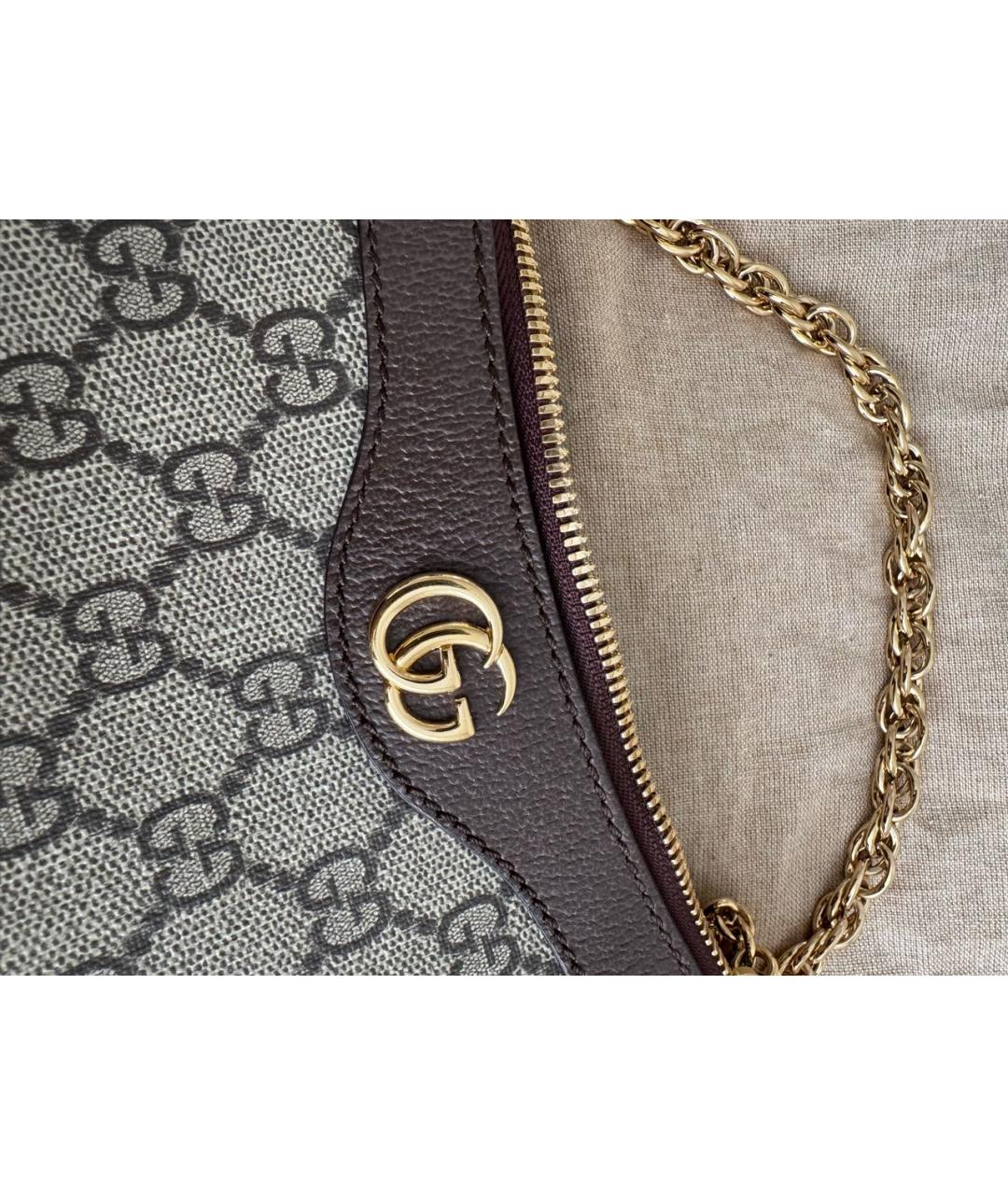 GUCCI Коричневая кожаная сумка через плечо, фото 5