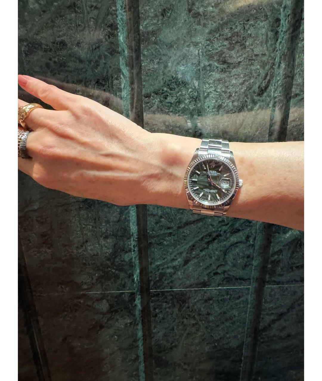 ROLEX Зеленые часы из белого золота, фото 8