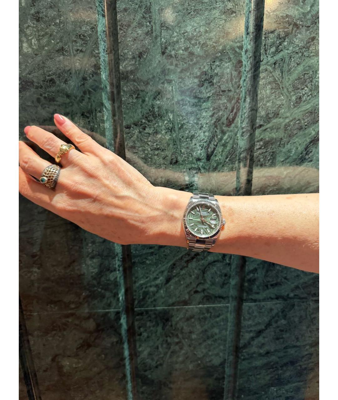 ROLEX Зеленые часы из белого золота, фото 7