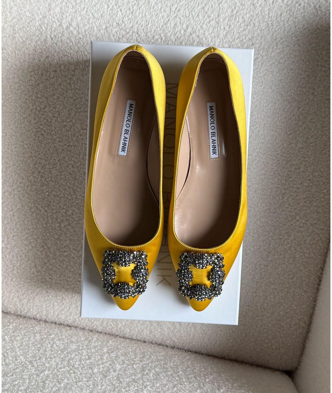MANOLO BLAHNIK Желтые балетки, фото 3