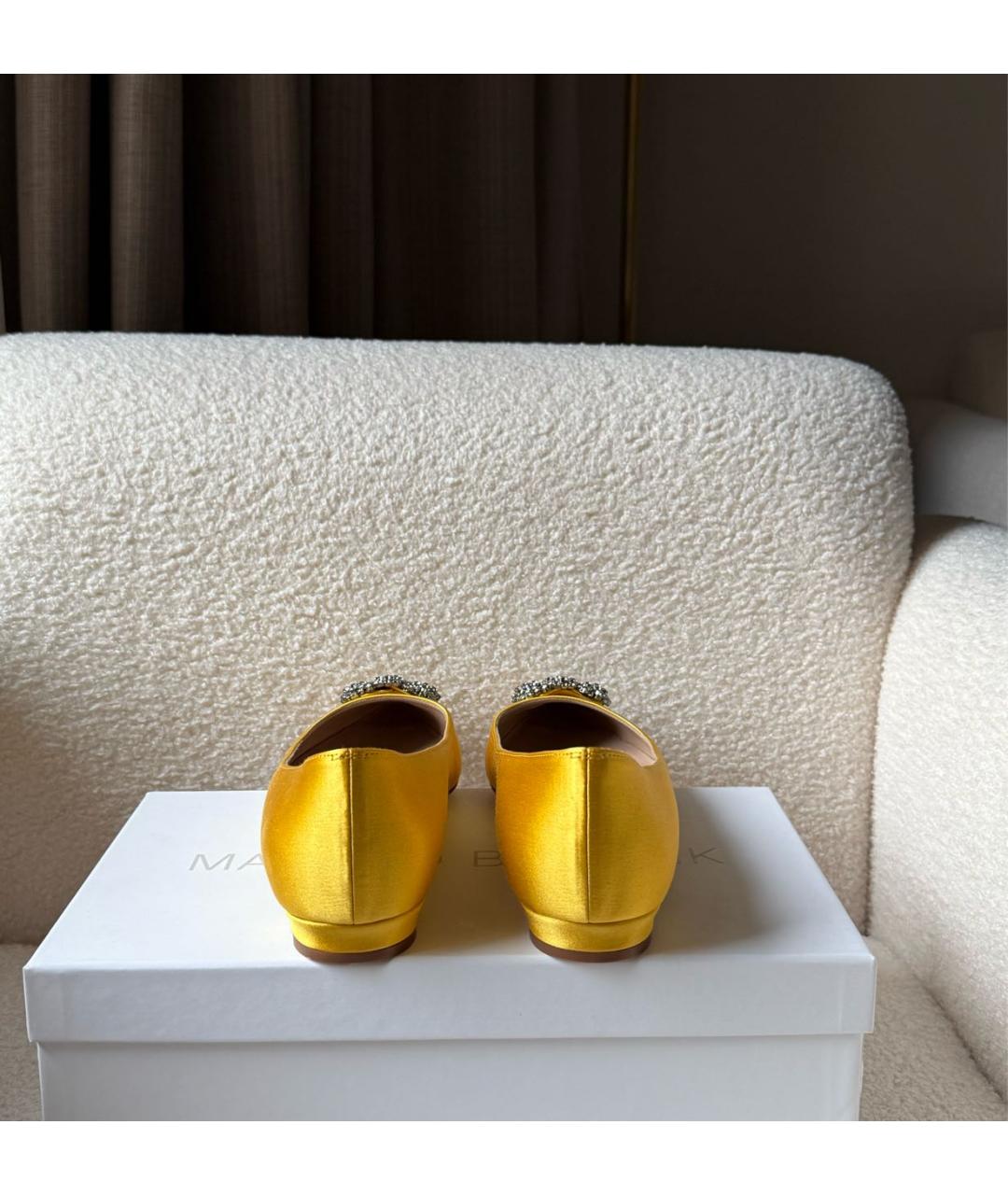 MANOLO BLAHNIK Желтые балетки, фото 5