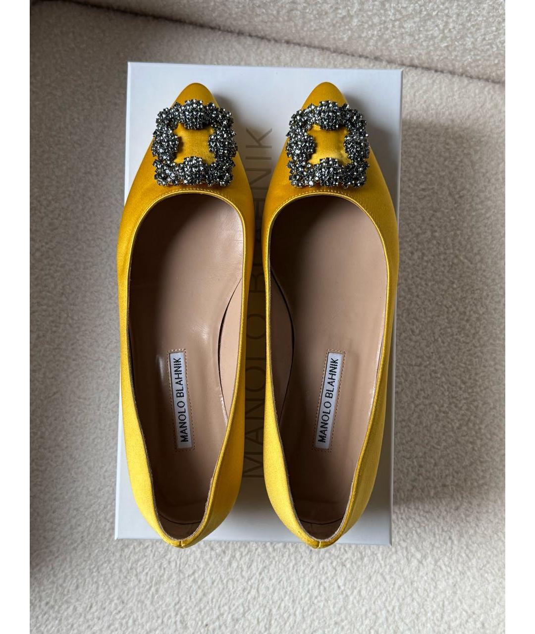 MANOLO BLAHNIK Желтые балетки, фото 7