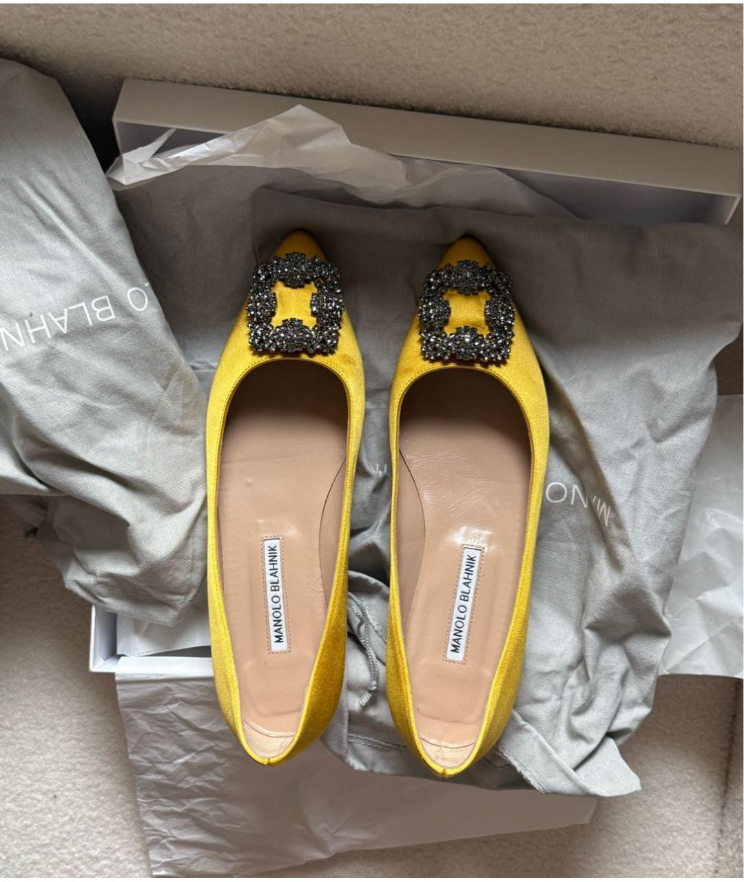 MANOLO BLAHNIK Желтые балетки, фото 2
