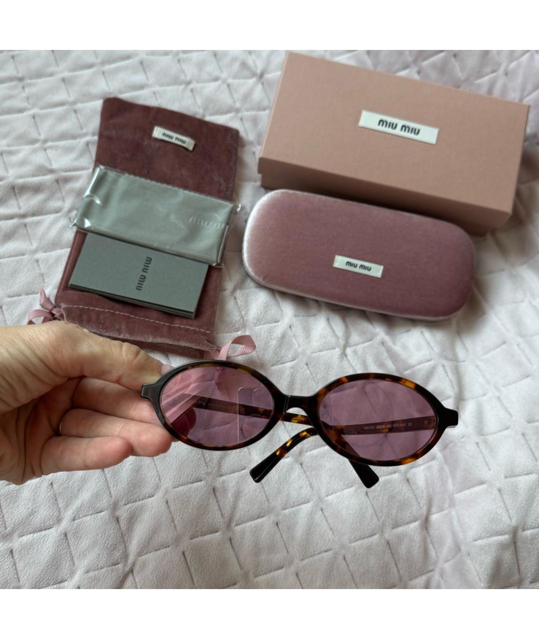 MIU MIU Розовые пластиковые солнцезащитные очки, фото 6