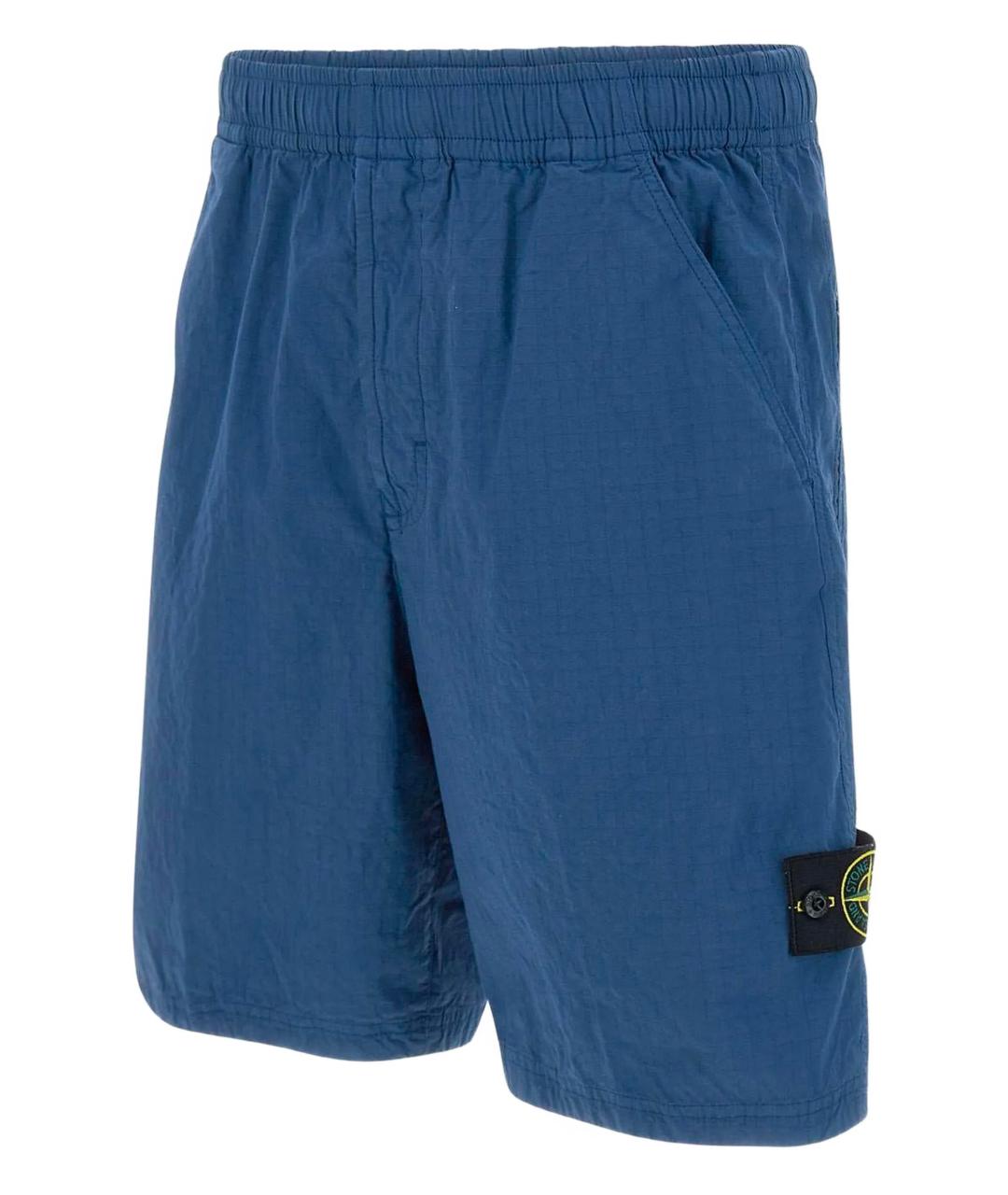 STONE ISLAND Синие полиамидовые шорты, фото 3