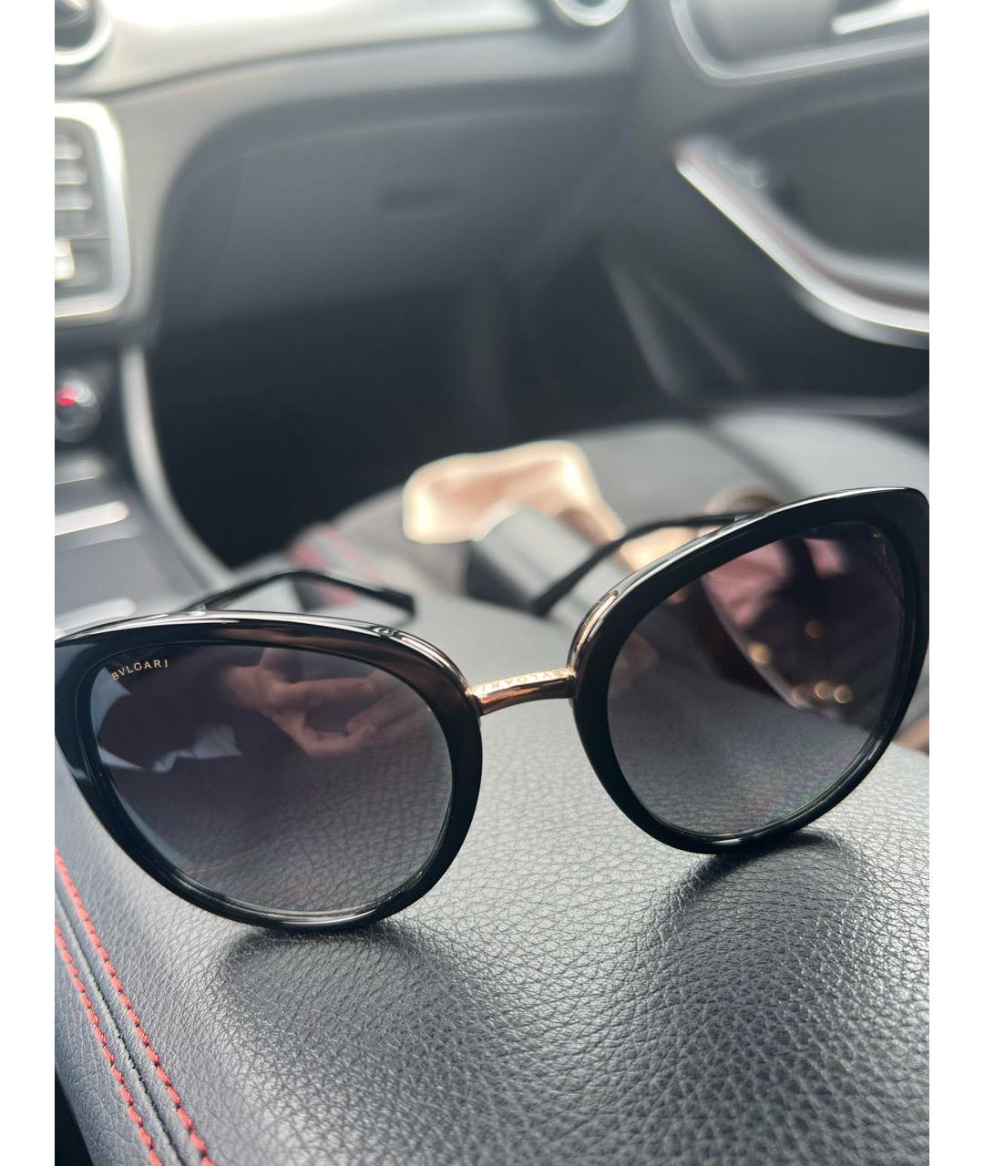BVLGARI Черные пластиковые солнцезащитные очки, фото 9