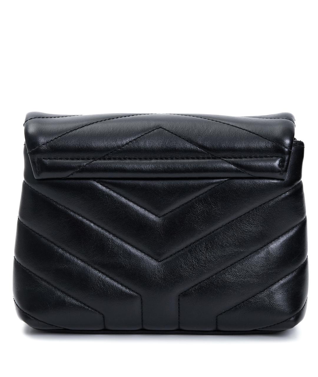 SAINT LAURENT Черная кожаная сумка через плечо, фото 3