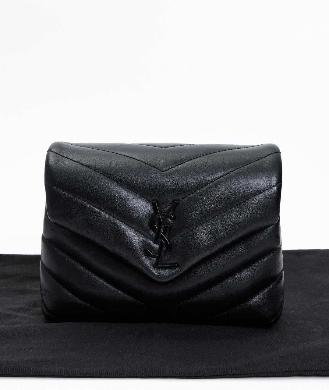 SAINT LAURENT Черная кожаная сумка через плечо, фото 8