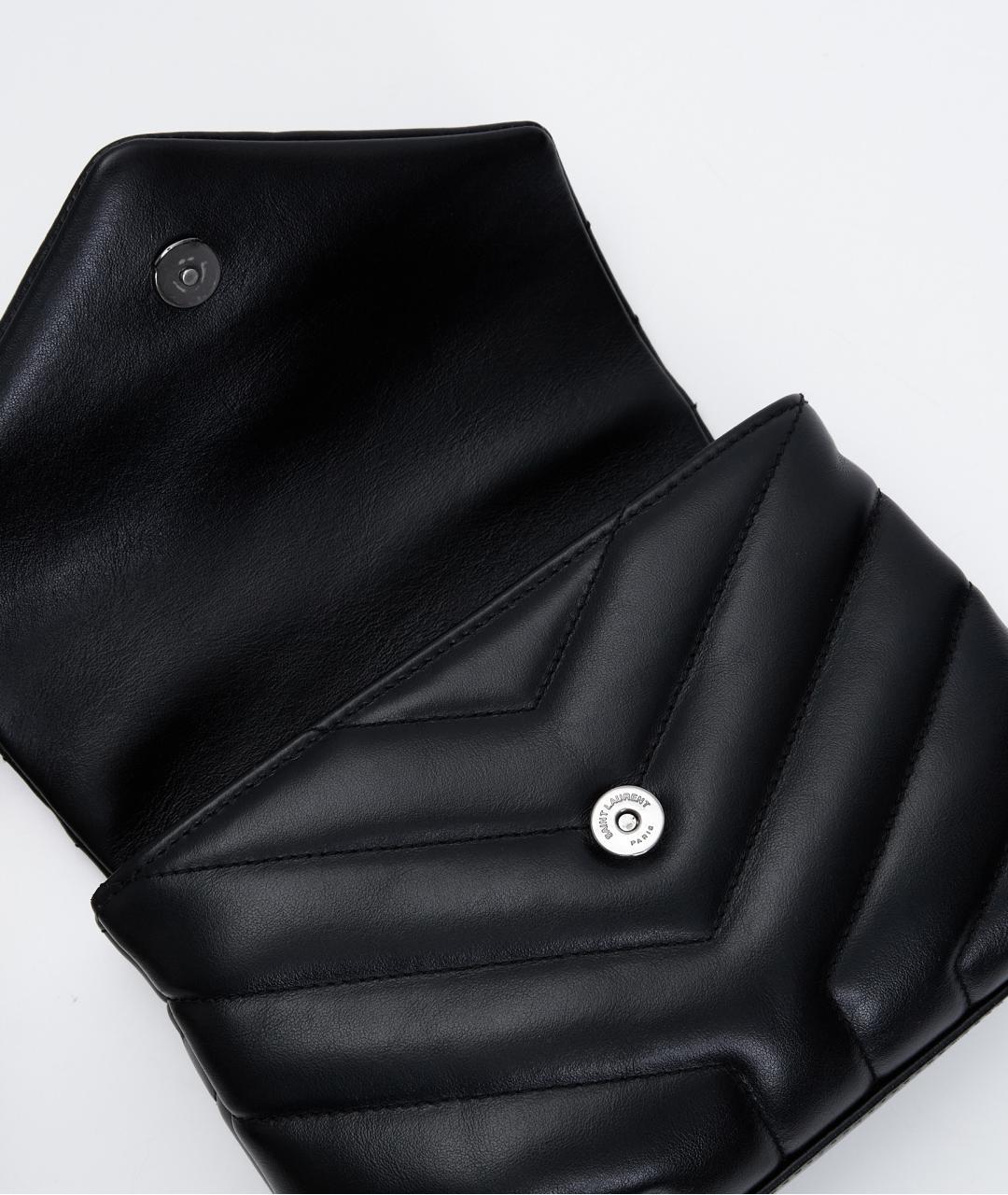 SAINT LAURENT Черная кожаная сумка через плечо, фото 6