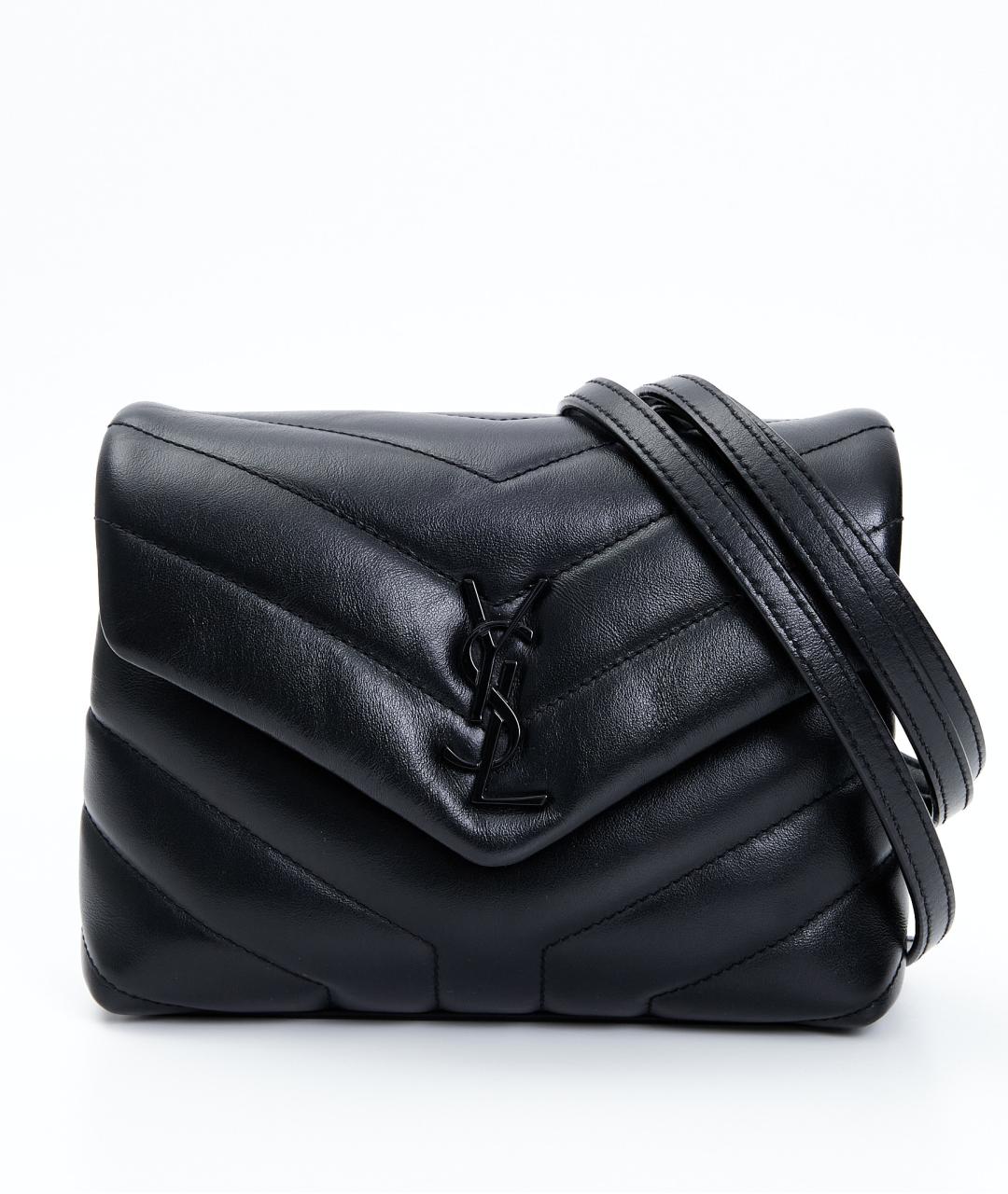 SAINT LAURENT Черная кожаная сумка через плечо, фото 4