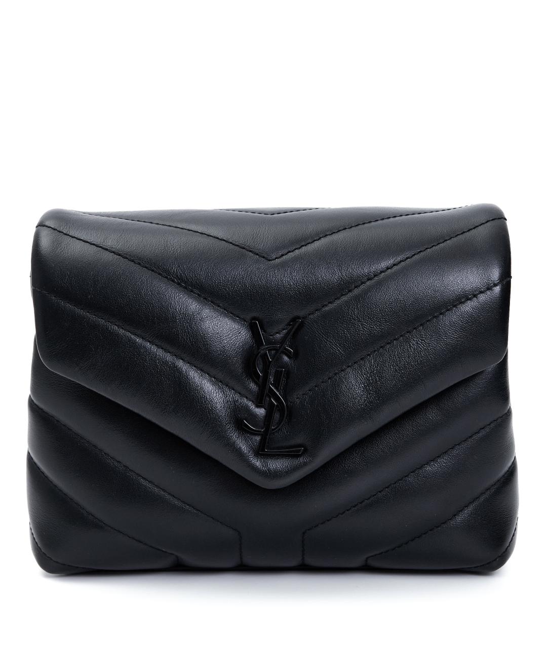 SAINT LAURENT Черная кожаная сумка через плечо, фото 9