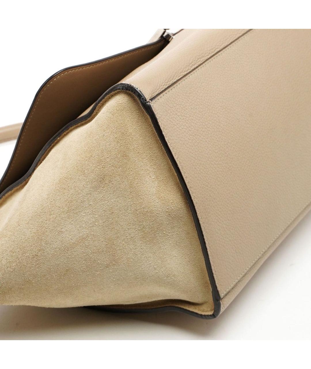 CELINE Бежевая кожаная сумка через плечо, фото 3