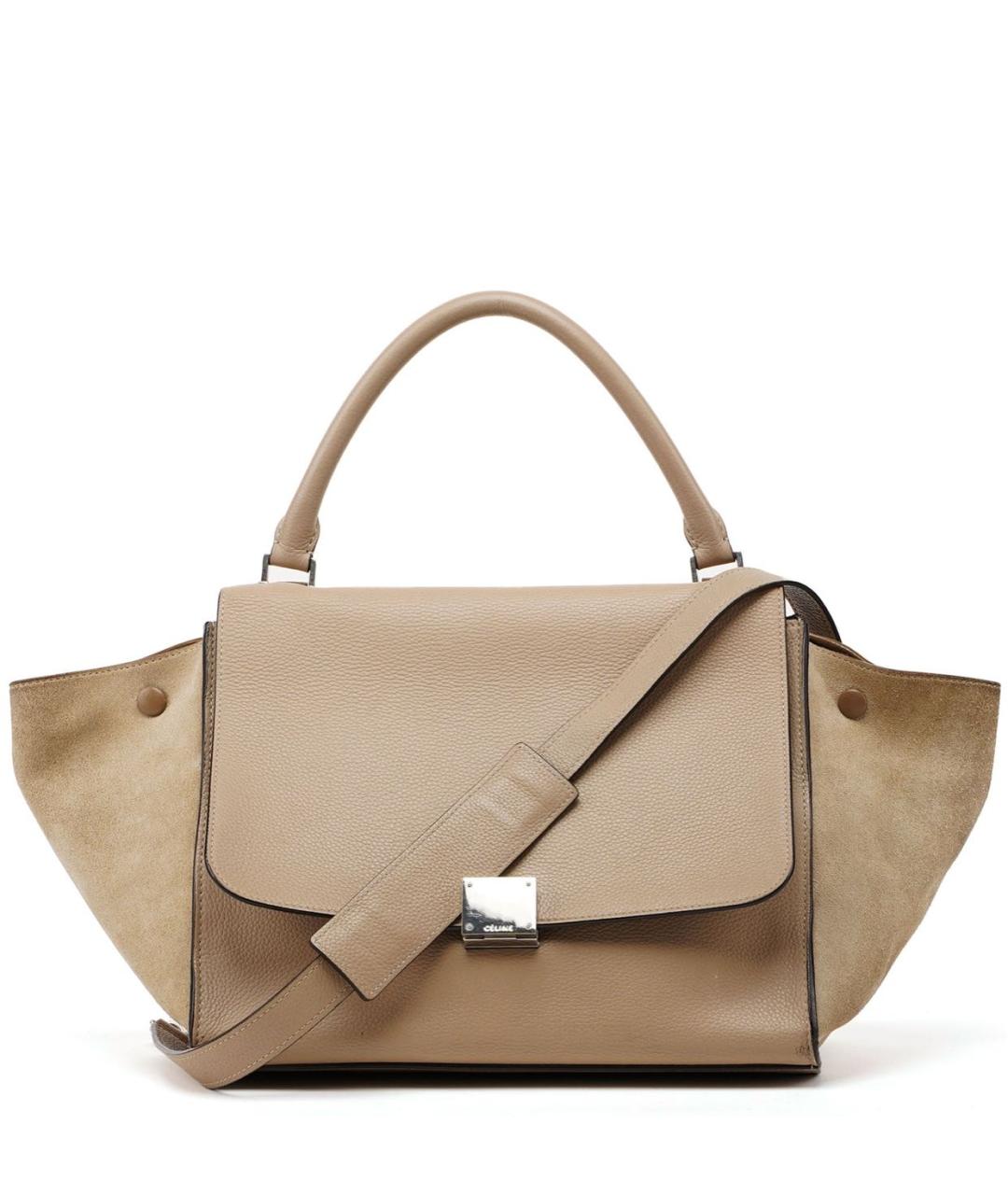 CELINE Бежевая кожаная сумка через плечо, фото 1