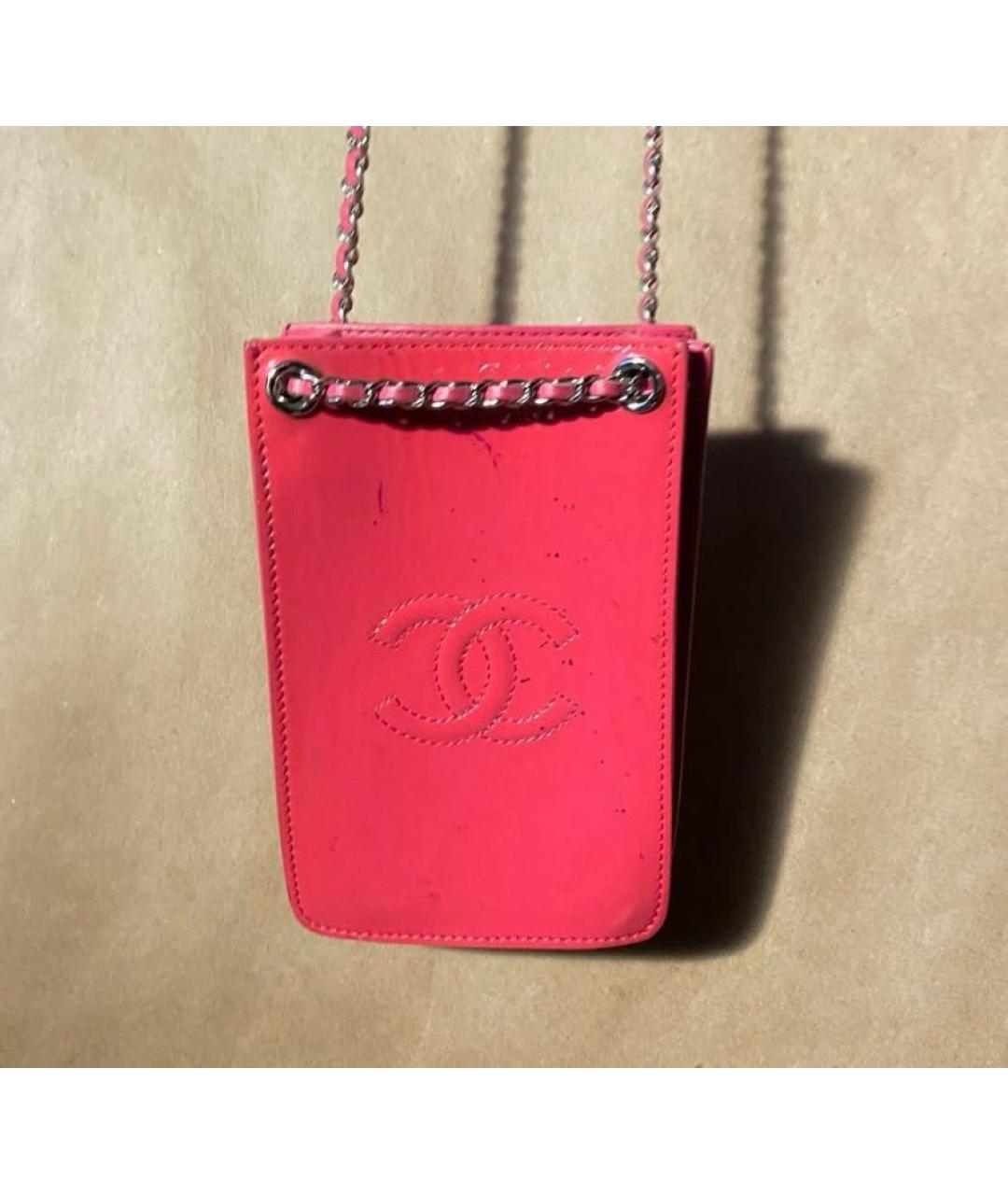CHANEL Красная сумка через плечо из лакированной кожи, фото 6