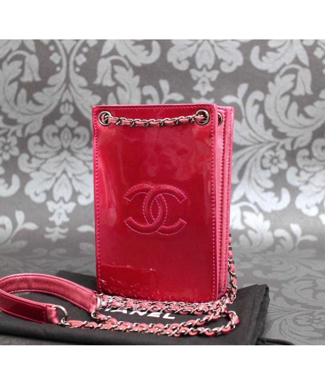 CHANEL Красная сумка через плечо из лакированной кожи, фото 7