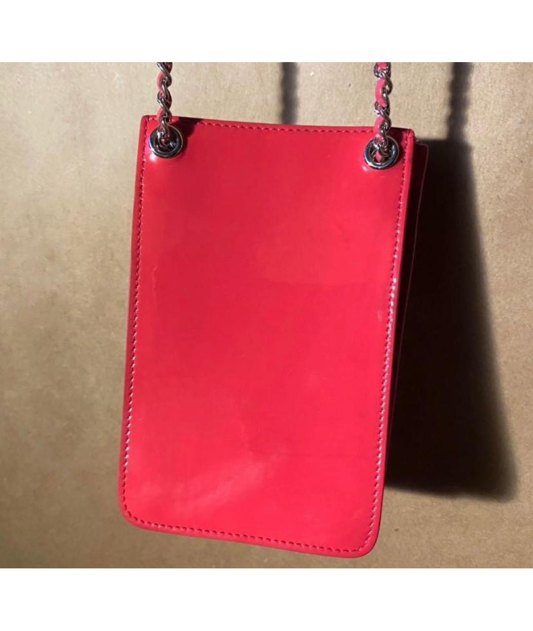 CHANEL Красная сумка через плечо из лакированной кожи, фото 3