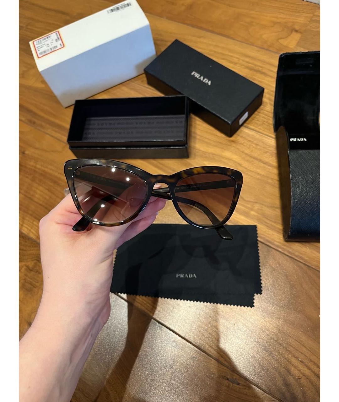 PRADA Коричневые солнцезащитные очки, фото 2