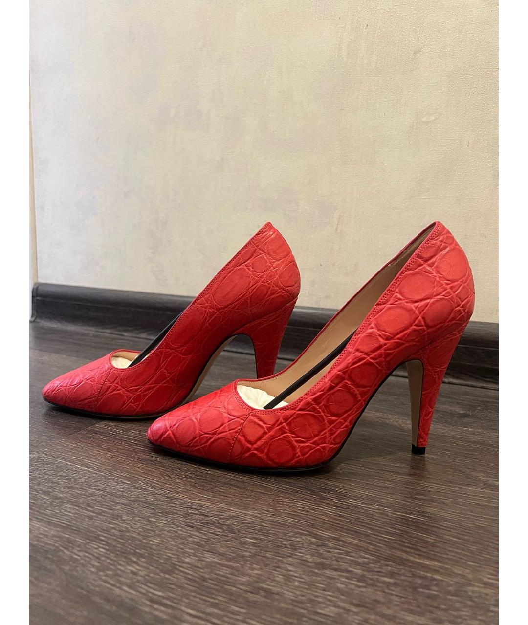 GUCCI Красные туфли из экзотической кожи, фото 9