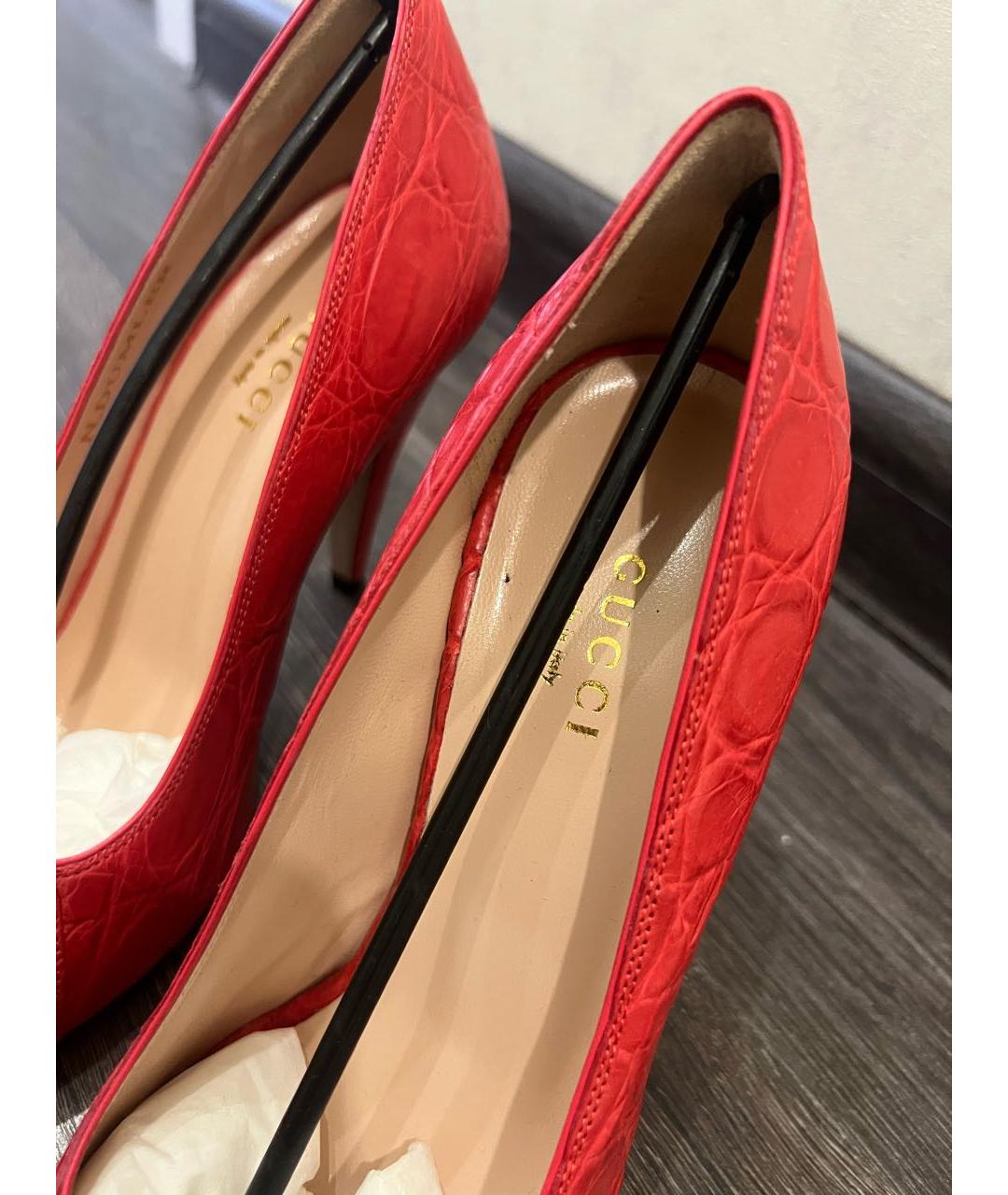 GUCCI Красные туфли из экзотической кожи, фото 3