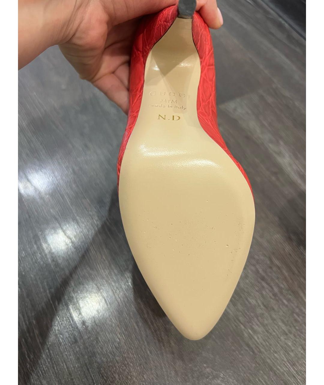 GUCCI Красные туфли из экзотической кожи, фото 6