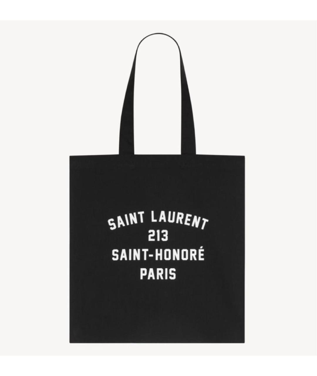 SAINT LAURENT Черная хлопковая сумка тоут, фото 3