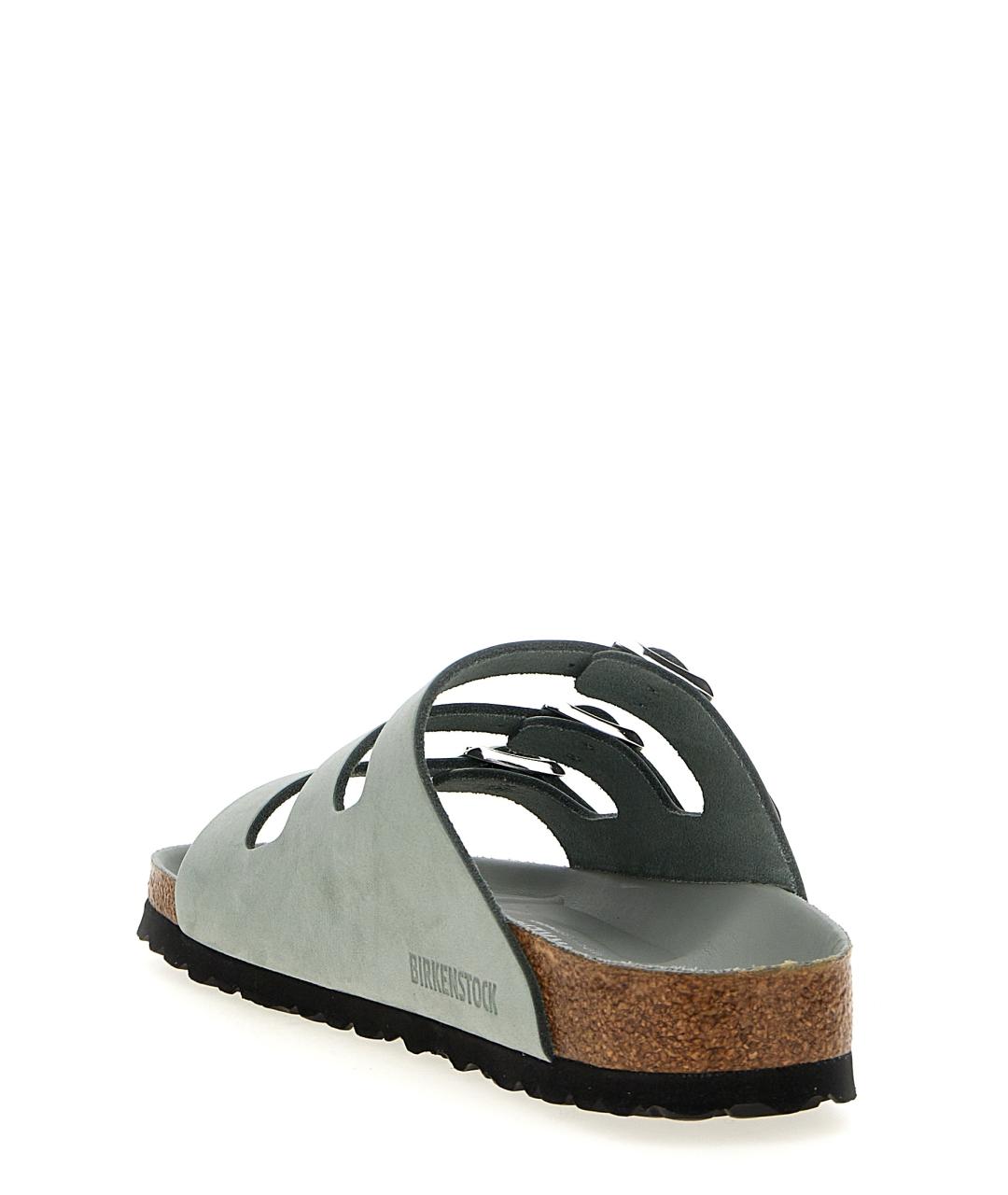 BIRKENSTOCK Серые кожаные шлепанцы, фото 3