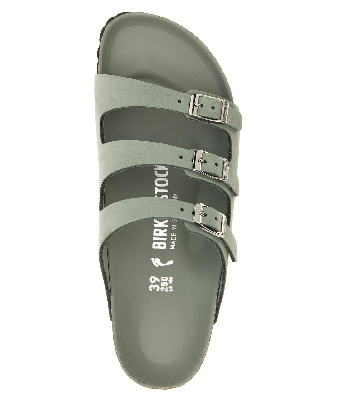 BIRKENSTOCK Серые кожаные шлепанцы, фото 4