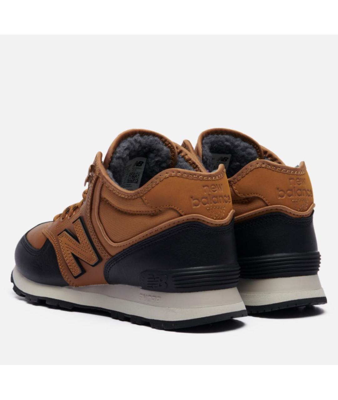 NEW BALANCE Коричневые кожаные высокие кроссовки / кеды, фото 4