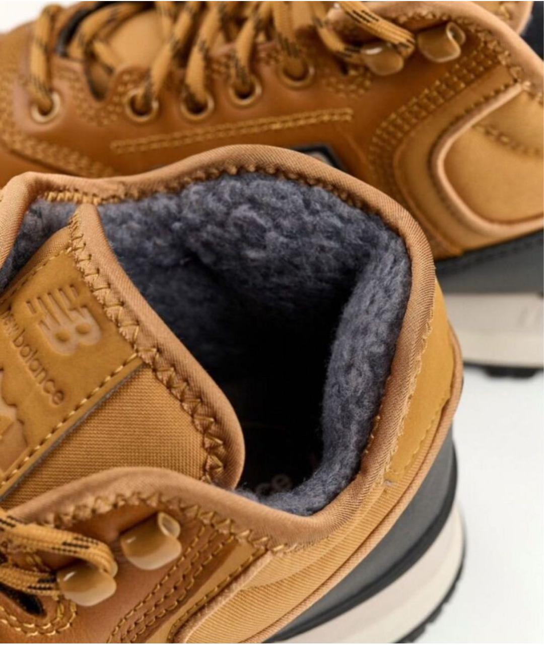 NEW BALANCE Коричневые кожаные высокие кроссовки / кеды, фото 8