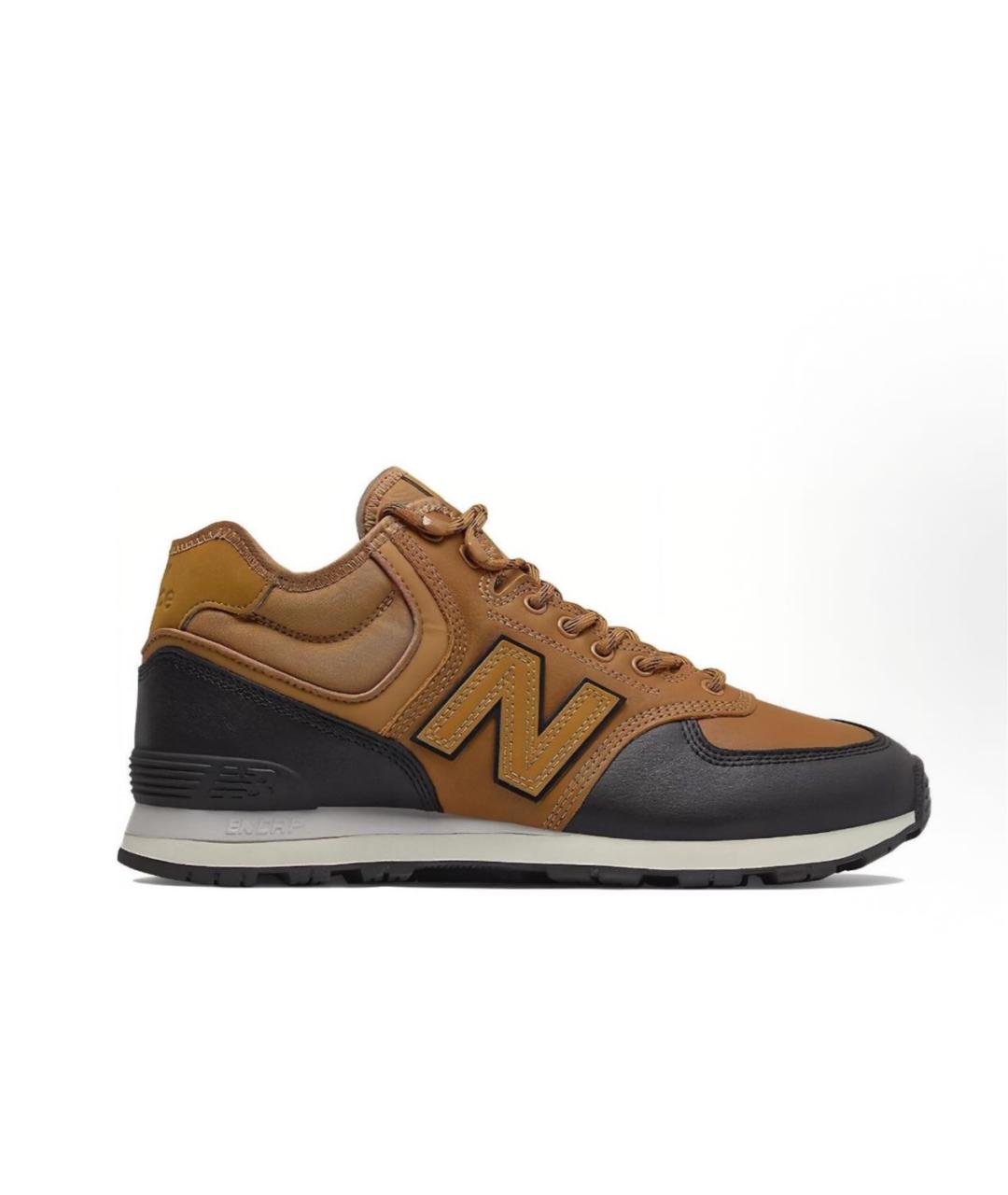 NEW BALANCE Коричневые кожаные высокие кроссовки / кеды, фото 9
