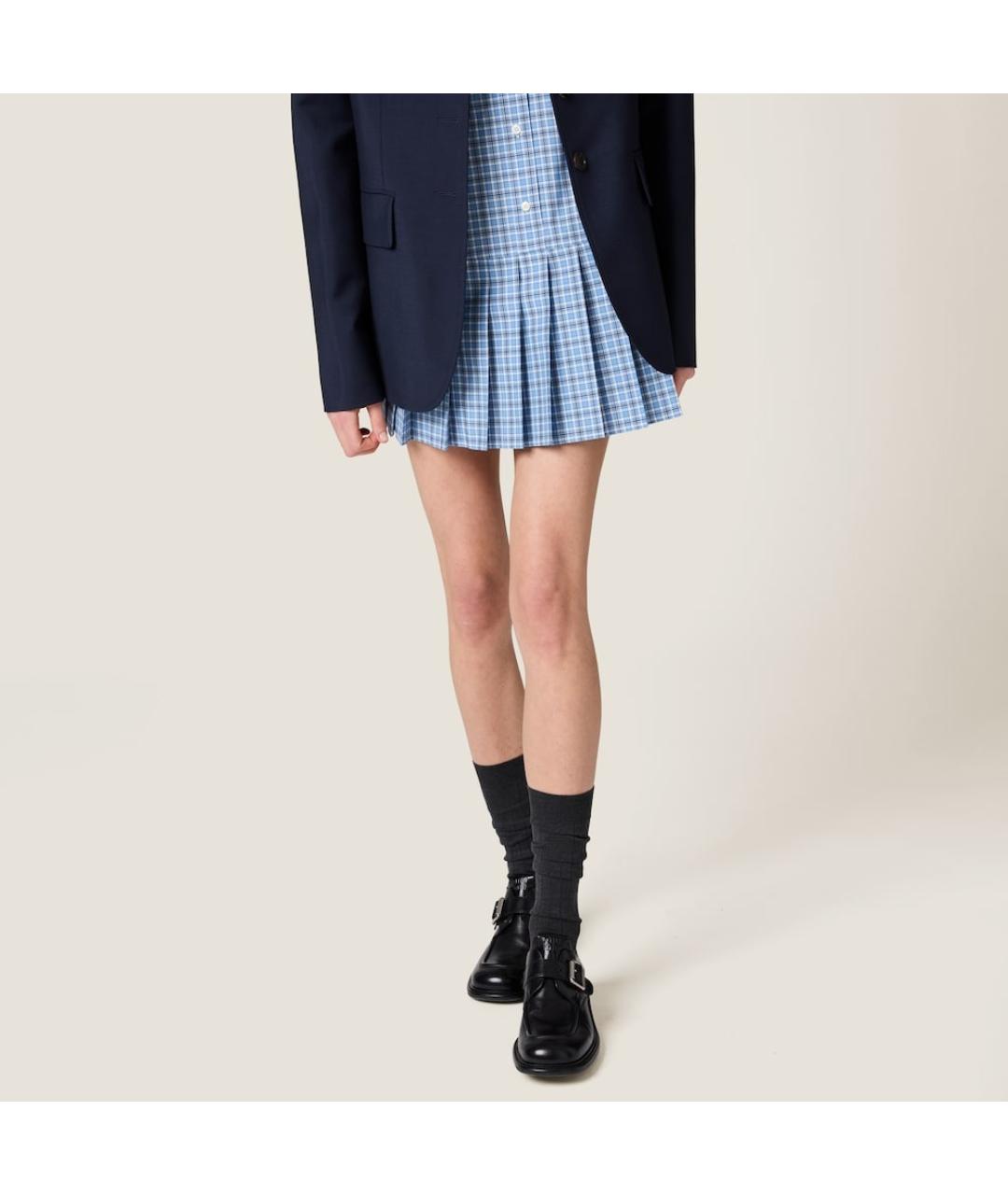 MIU MIU Голубое хлопковое платье, фото 5