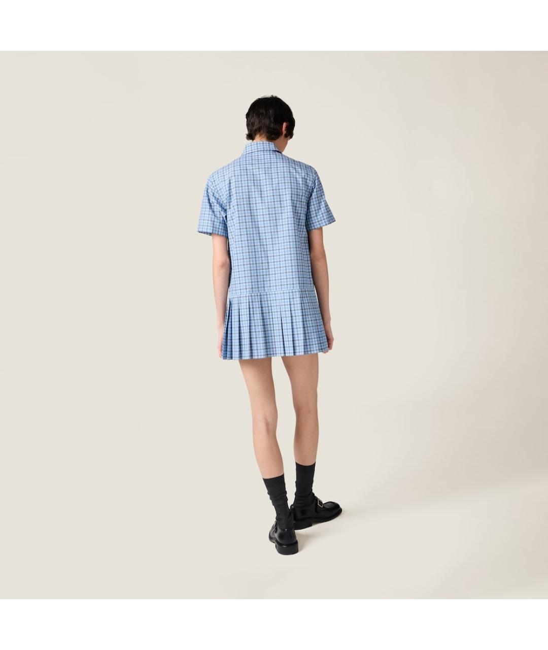 MIU MIU Голубое хлопковое платье, фото 3
