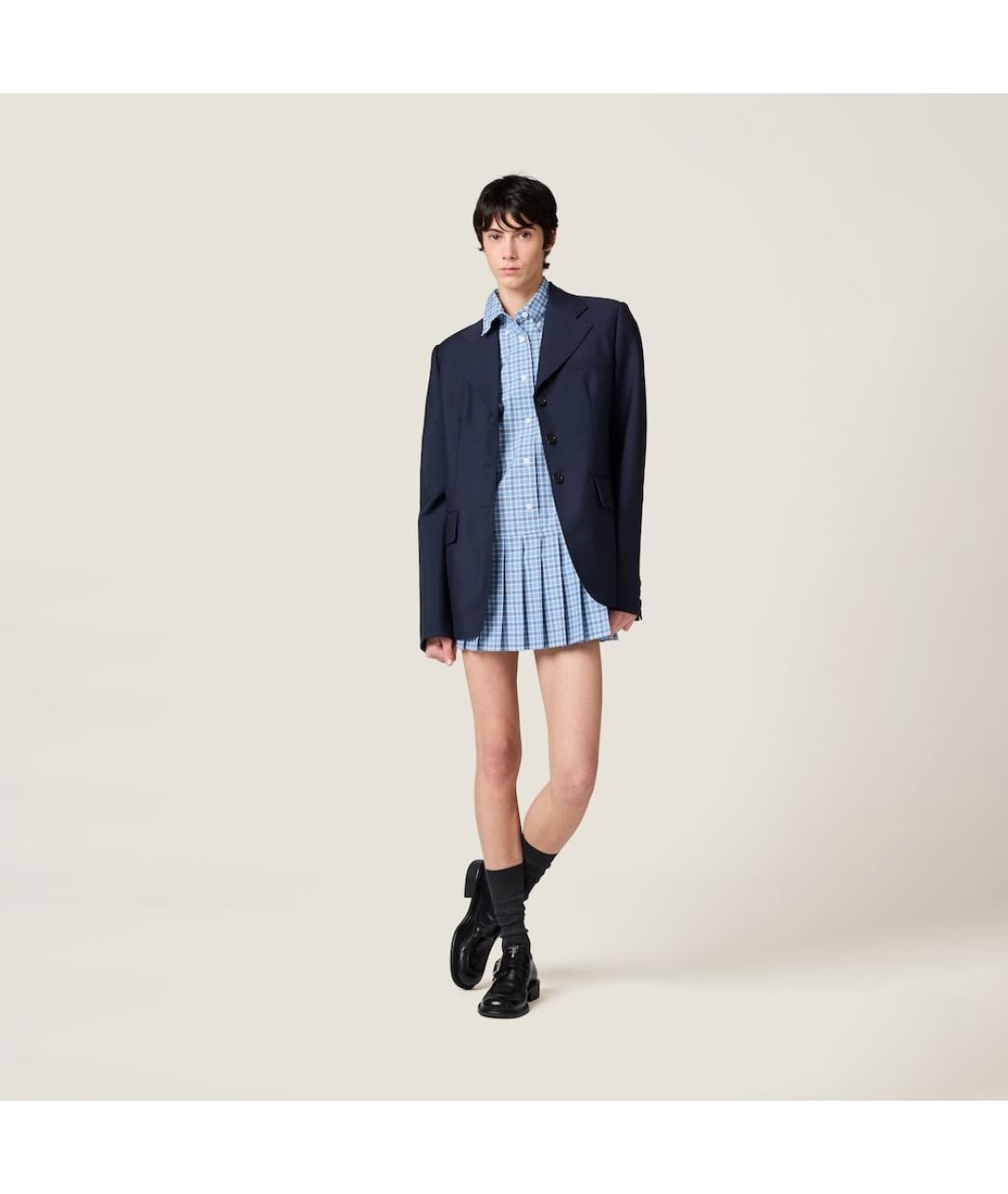 MIU MIU Голубое хлопковое платье, фото 2