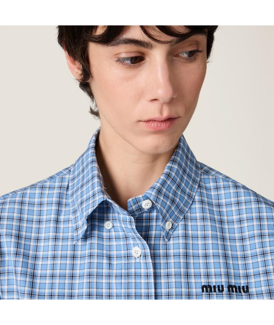 MIU MIU Голубое хлопковое платье, фото 4