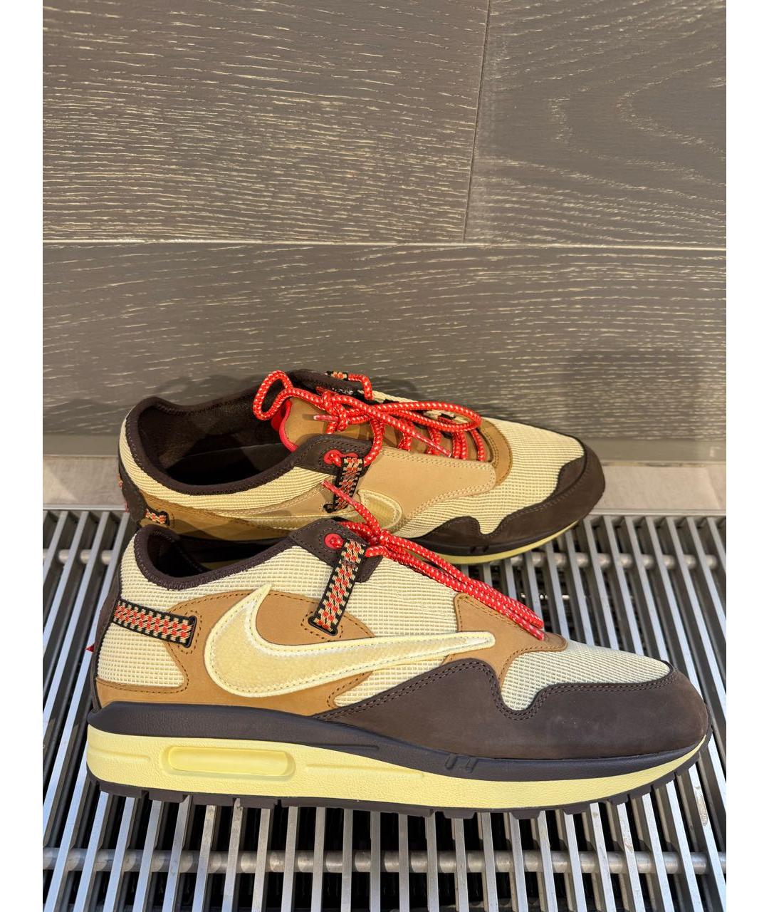 NIKE Горчичные текстильные низкие кроссовки / кеды, фото 6